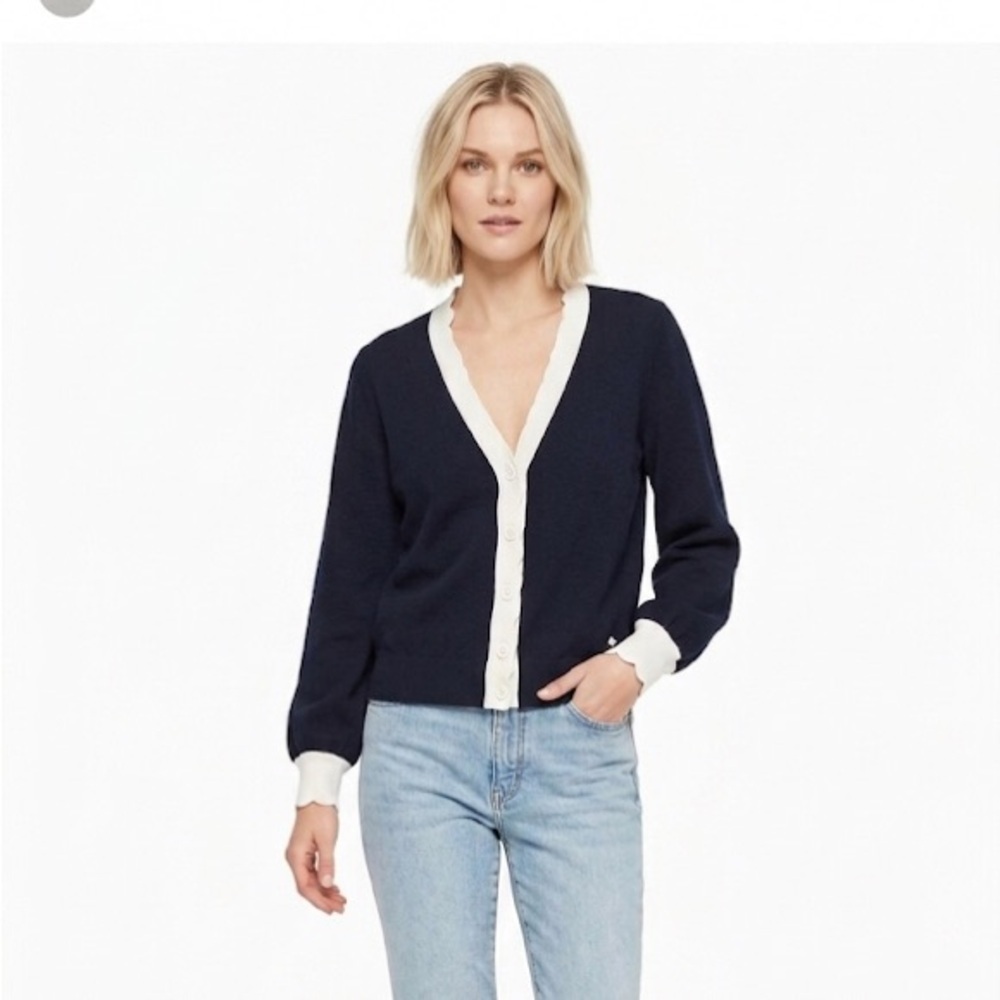 KATE SPADE navy knit sweater cardigan button up size xsmall
